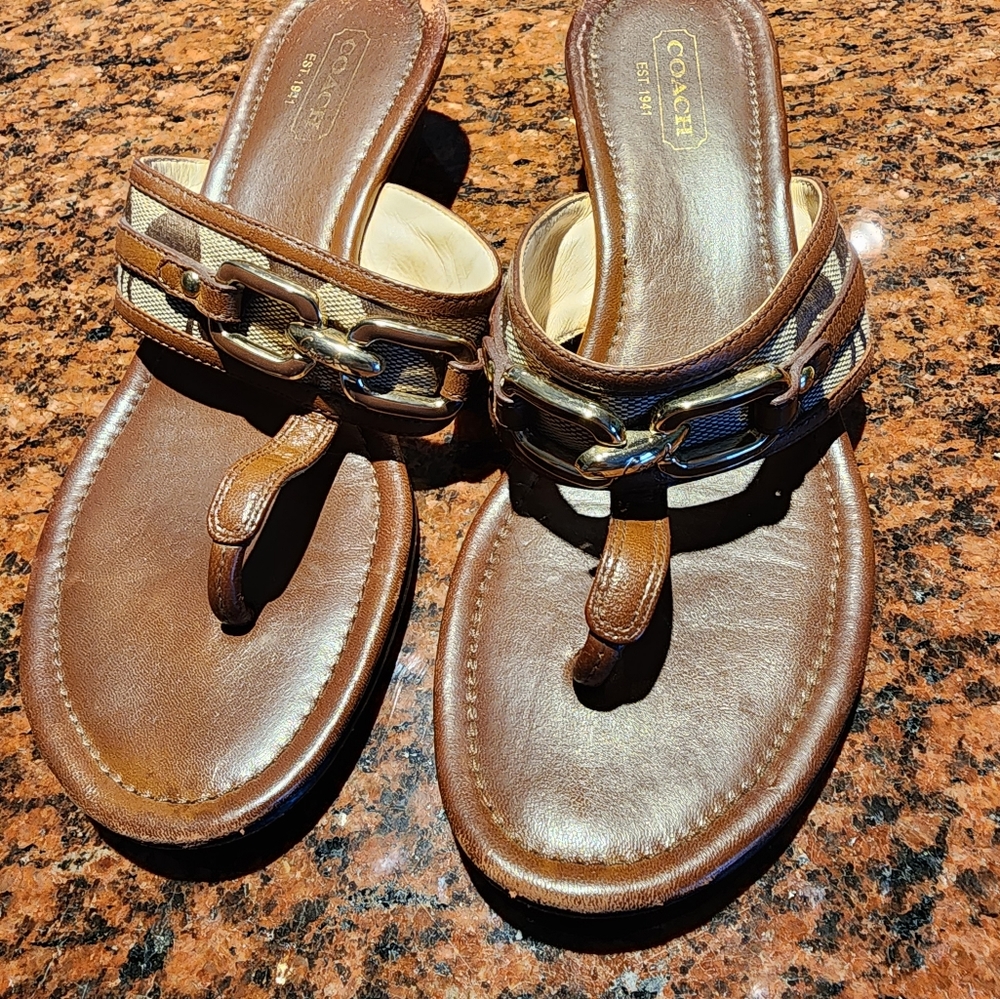 Coach Sammy Signature Leather Sandals